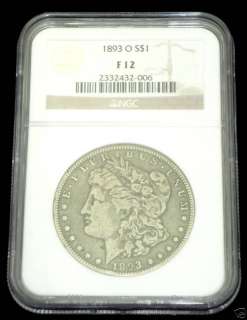 Third Party Slabs NGC Morgan Silver Dollar 1893 O F12  