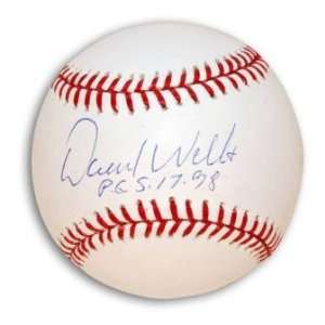  David Wells Signed MLB Baseball Inscribed PG 5 17 98 
