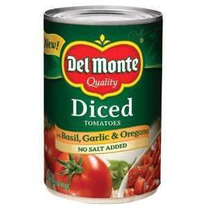 Del Monte, No Salt Added, Diced Tomato, Basil, Garlic & Orgeano, 14 