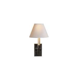 Alexa Hampton Abbot Library Sconce in Gun Metal with Natural Paper 