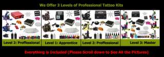 Complete Pro Tattoo Kit 2 Machine Gun 7 Ink 50 Neddle Power Equip Set 
