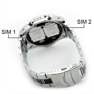 Dual SIM and Dual Standby Cell Phone Watch (Quadband, Touchscreen) SMS 