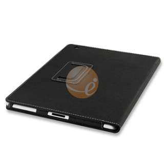 For iPad 2 Gen Leather Case With Stand   Black Cover  