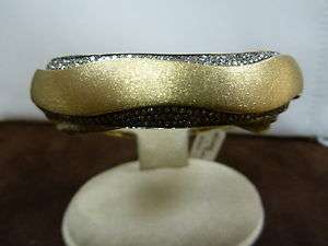 Raymond Hak SS Satin Finish Bracelet Diamond 18K Yellow Gold Plated $ 