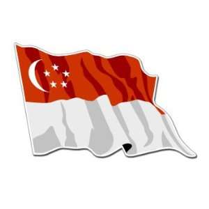  SINGAPORE WAVING FLAG   Sticker Decal   #S0151 Automotive