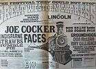 1972 poster JOE COCKER FACES HUMBLE PIE RORY GALLAGHER
