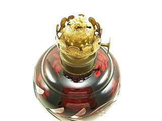 Fine VINTAGE Bohemian RUBY Red CUT To CLEAR Glass MINIATURE Oil 