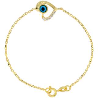 Sterling Silver (Gold Plated) 6.75 in. Cable Link Chain Bracelet w 