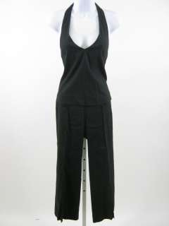 ypu are bidding on a theory black line halter top pants outfit in 