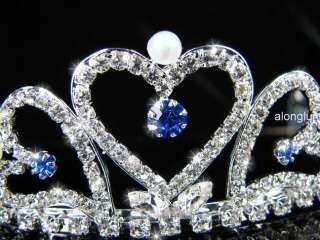 A123 11 Blue Pearl Wedding Bridal Bridesmaid Swarovski Crystal 