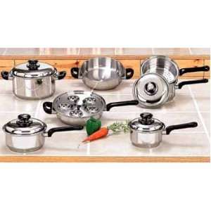    17pc Stainless Steel Waterless Cookware Set