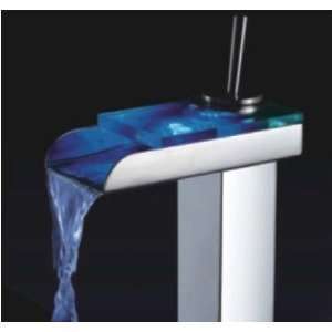  Single Handle Chrome Waterfall LED Bathroom Sink Faucet 