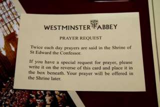 WESTMINSTER ABBEY Sterling 18k CROSS, Candle, Prayer CARD, Brochure 