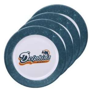  Miami Dolphins NFL Dinner Plates (4 Pack) Sports 
