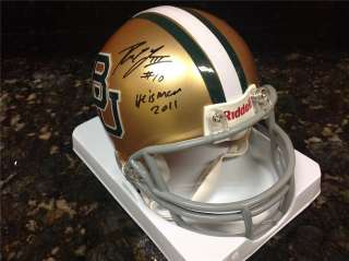 Robert Griffin III RG3 Signed Baylor Mini Helmet w/Heisman (JSA COA 