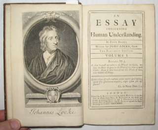 John LOCKE An Essay Concerning Human Understanding 1735  