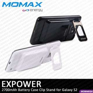 Momax EXPower 2700mAh High Capacity Battery Clip Stand Galaxy S2 SII 