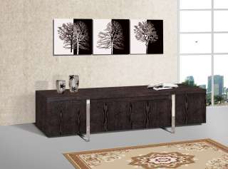 Modern Wood Wenge TV Stand Console Front Metal Stands  