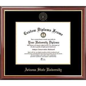   Embossed Seal   Mahogany Gold Trim   Diploma Frame