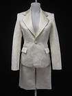   Off White Brocade High Waist Shorts Blazer Suit Sz 34 PAULA ABDUL