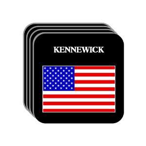 US Flag   Kennewick, Washington (WA) Set of 4 Mini Mousepad Coasters