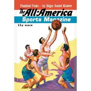  All America Sports Magazine Fumbled Fouls 20x30 Canvas 