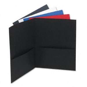 Two Pocket Portfolios   Embossed Leather Grain Paper, Assorted Colors 