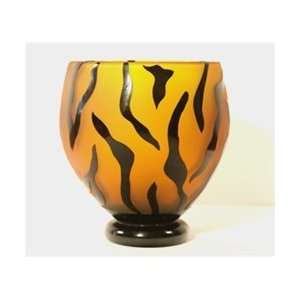  Bowl   Amber/Blk Tiger Print