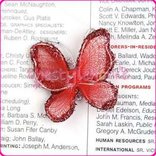 50 Red Stocking Butterflies for Wedding Card Scrapbook  