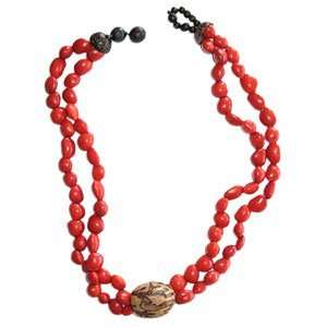    Earth Divas CHJ 05 Tegua Jewelry   Red with Natural Center Beauty
