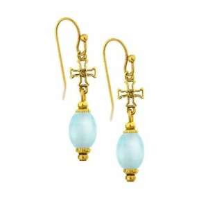    Petite Cross Venetian Glass Beaded Earrings 1928 Jewelry Jewelry