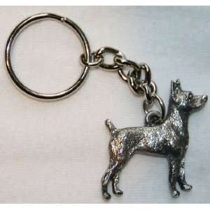    Rat Terrier Dog Fine Pewter Keychain Key Ring