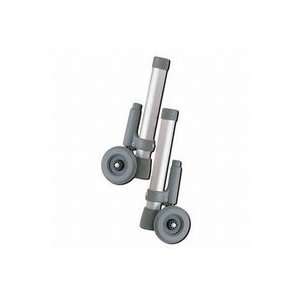  Walker Attachments, 3 Gray Rubber Wheels with Glide Brakes 