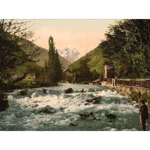 Vintage Travel Poster   The Pique Waterfall Luchon Pyrenees France 24 