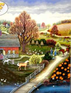 AUTUMN FARM by KATHY JAKOBSEN 750 PIECE BITS AND PIECES JIGSAW PUZZLE 
