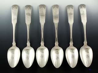 1830s NEW YORK COIN SILVER BASKET OF FLOWER SERVING SPOONS  