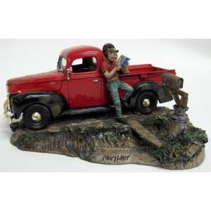   Lowell Davis Ford Red Pick Up Cant Wait Cold Cast Scene Toys & Games