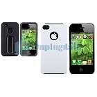   Silicone Hard Case Cover w/ Kick Stand For iPhone 4 4S White  