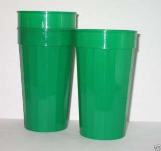 48 GREEN LARGE TUMBLERS 32 OZ PLASTIC DRINKING GLASS  