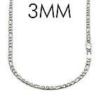 Sterling Silver FIGARO LINK chain necklace 3mm 080 items in TOMMYWAY 