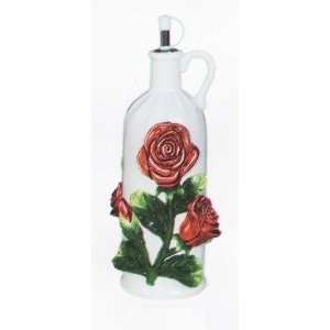  ROSE Oil / Vinegar Ceramic Cork Bottle *NEW* Kitchen 