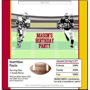  Chiefs Colored Football Candy Bar Wrapper Kitchen 