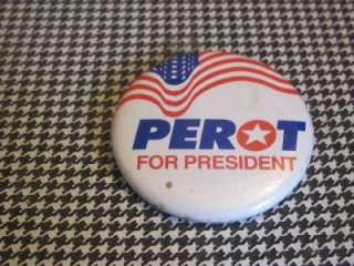   HTF PEROT FOR PRESIDENT PIN BACK BUTTON (AMERICAN WAVING FLAG)  