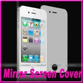 2pcs MIRROR SCREEN PROTECTOR FILM COVER for iPhone 4 4S WHITE BLACK 
