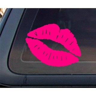 Kiss Mark Lips Car Decal / Sticker   HOT PINK by World Design