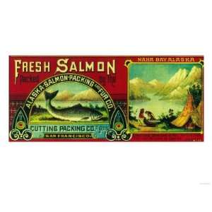  Naha Bay Salmon Can Label   Naha Bay, AK Giclee Poster 