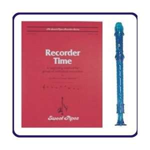  Blue Candy Apple Recorder & Recorder Time Book Musical 