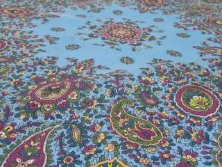 Exquisite Vintage Liberty of London Floral Paisley Silk Scarf Blue 