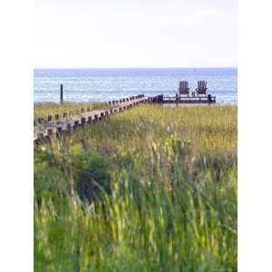  Wooden Pier and Chairs, Apalachicola Bay, Florida 