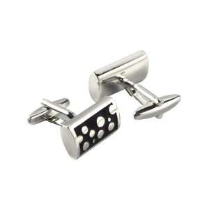  Metal rectangular Cufflinks with Etched Soft Enamel Design 